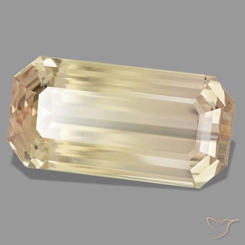 Spodumene naturale arancione da 122,78 ct, taglio smeraldo, VVS