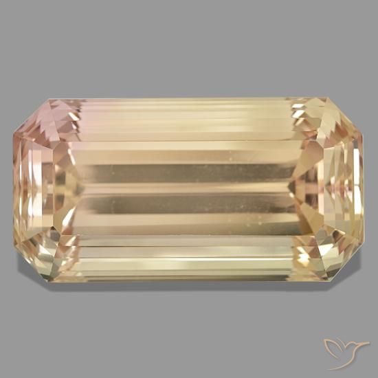 Spodumene naturale arancione da 244,05 ct, taglio smeraldo, VVS