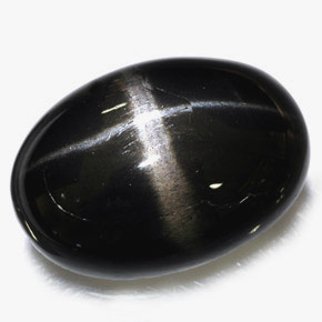 Diopside stellato naturale nero da 39,09 ct, taglio ovale, opaco