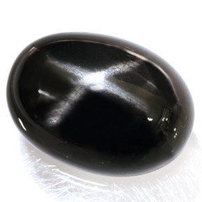 Diopside stellato naturale nero da 34,95 ct, taglio ovale, opaco