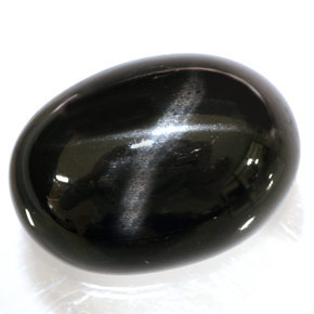 Diopside stellato naturale nero da 34,95 ct, taglio ovale, opaco