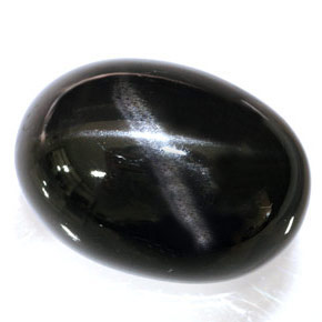 Diopside stellato naturale nero da 34,95 ct, taglio ovale, opaco