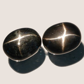 Diopside stellato naturale nero da  ct, taglio ovale, opaco