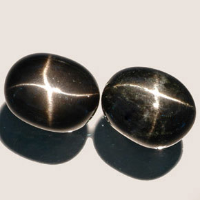Diopside stellato naturale nero da  ct, taglio ovale, opaco