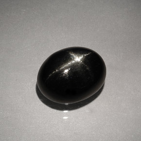 Diopside stellato naturale nero da 4,13 ct, taglio ovale, opaco