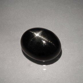 Diopside stellato naturale nero da 4,13 ct, taglio ovale, opaco