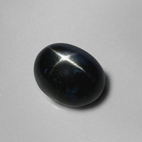 Diopside stellato naturale nero da 2,88 ct, taglio ovale, opaco