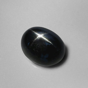 Diopside stellato naturale nero da 2,88 ct, taglio ovale, opaco