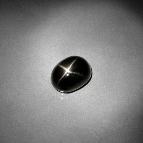 Diopside stellato naturale nero da 2,58 ct, taglio ovale, opaco