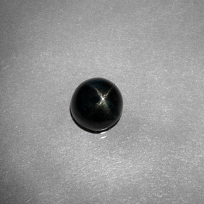 Diopside stellato naturale nero da 2,12 ct, taglio rotondo, opaco