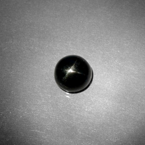 Diopside stellato naturale nero da 2,12 ct, taglio rotondo, opaco