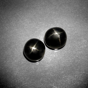 Diopside stellato naturale nero da  ct, taglio ovale, opaco