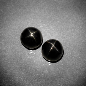 Diopside stellato naturale nero da  ct, taglio rotondo, opaco