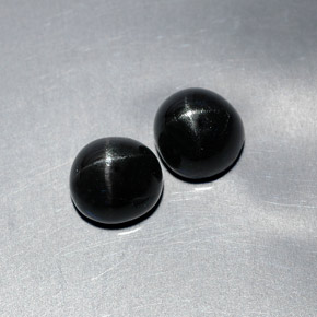 Diopside stellato naturale nero da  ct, taglio ovale, opaco