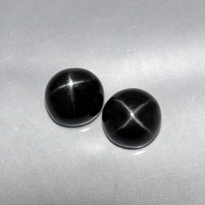 Diopside stellato naturale nero da  ct, taglio rotondo, opaco