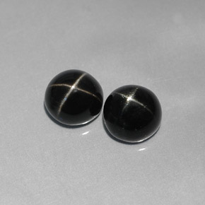 Diopside stellato naturale nero da  ct, taglio rotondo, opaco