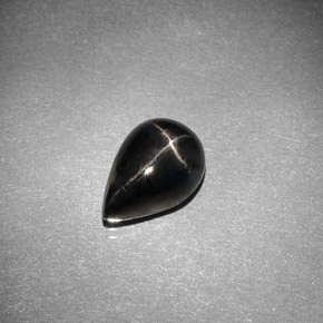 Diopside stellato naturale nero da 2,75 ct, taglio a pera, opaco
