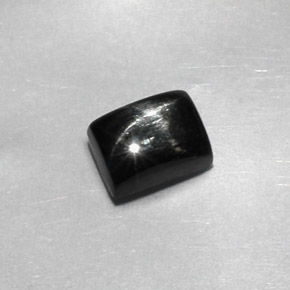 Diopside stellato naturale nero da 1,82 ct, baguette, opaco