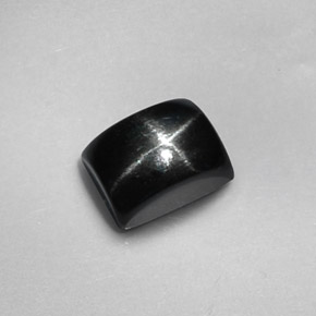 Diopside stellato naturale nero da 1,94 ct, baguette, opaco