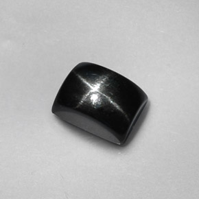 Diopside stellato naturale nero da 1,94 ct, baguette, opaco
