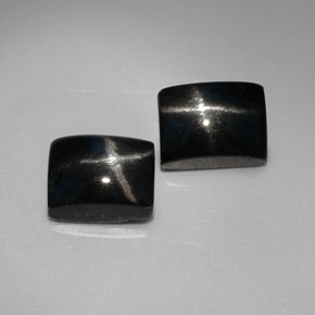 Diopside stellato naturale nero da  ct, baguette, opaco