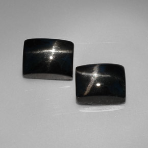 Diopside stellato naturale nero da  ct, baguette, opaco