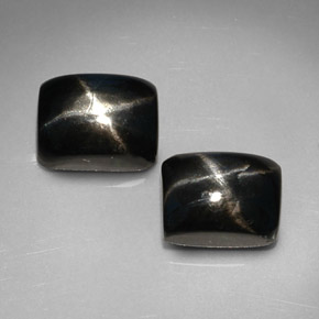 Diopside stellato naturale nero da  ct, baguette, opaco