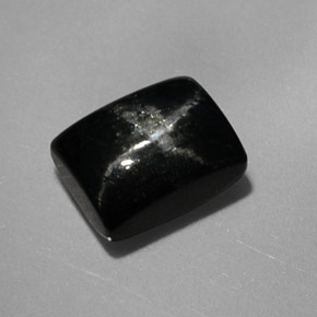 Diopside stellato naturale nero da 2,92 ct, baguette, opaco
