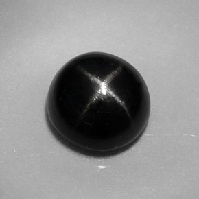 Diopside stellato naturale nero da 1,84 ct, taglio rotondo, opaco