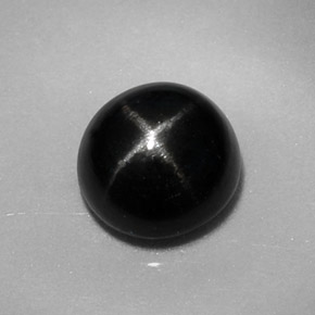 Diopside stellato naturale nero da 1,84 ct, taglio rotondo, opaco