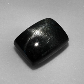 Diopside stellato naturale nero da 1,87 ct, baguette, opaco