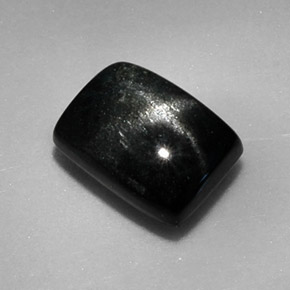 Diopside stellato naturale nero da 1,87 ct, baguette, opaco