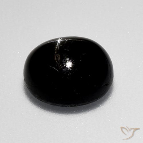 Diopside stellato naturale nero da 3,24 ct, taglio rotondo, opaco