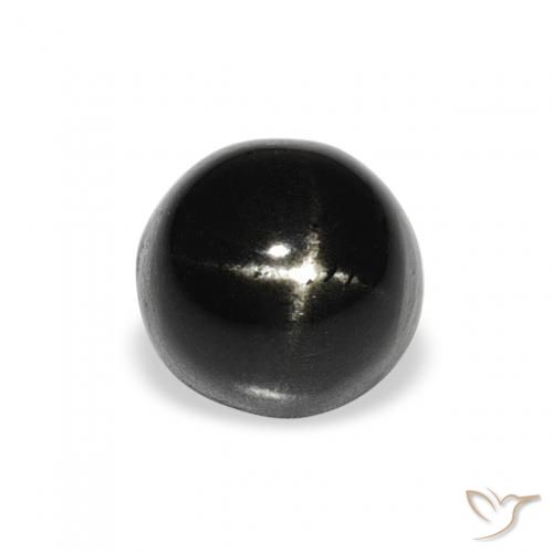 2.19ct Naturale Nero Stella Diopside, Rotondo, Opaco
