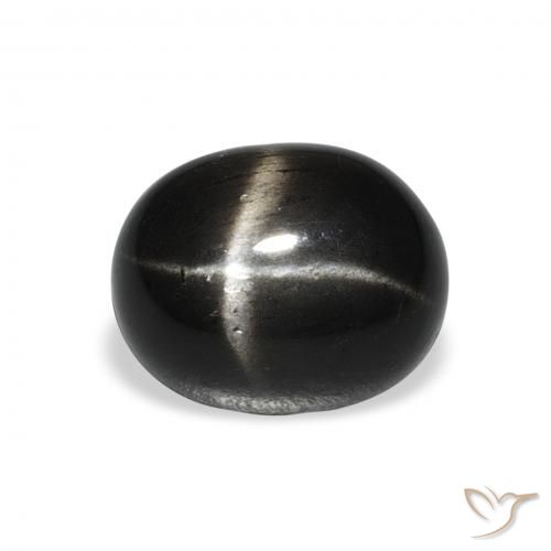 5.15ct Naturale Nero Stella Diopside, Ovale, Opaco