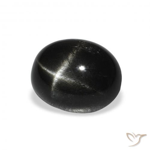 Stella Diopside Nero naturale da 4.68 ct, Ovale, Opaco