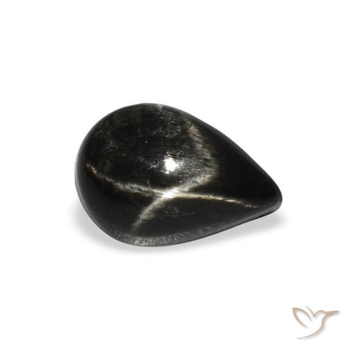 2.46ct Naturale Nero Stella Diopside, Forma a pera, Opaco, Photo A
