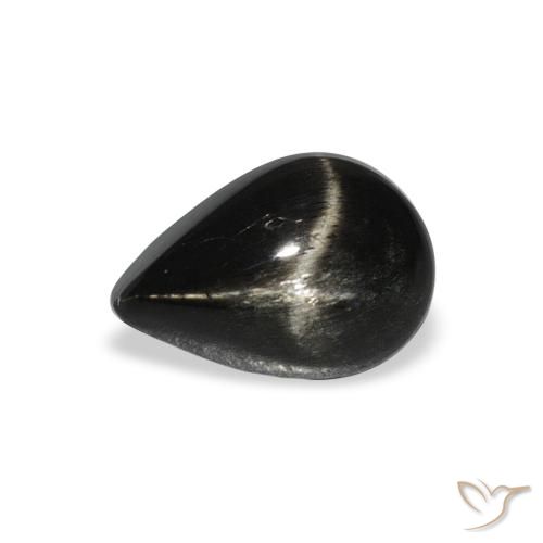 Stella Diopside Nero naturale da 2.46 ct, Forma a pera, Opaco