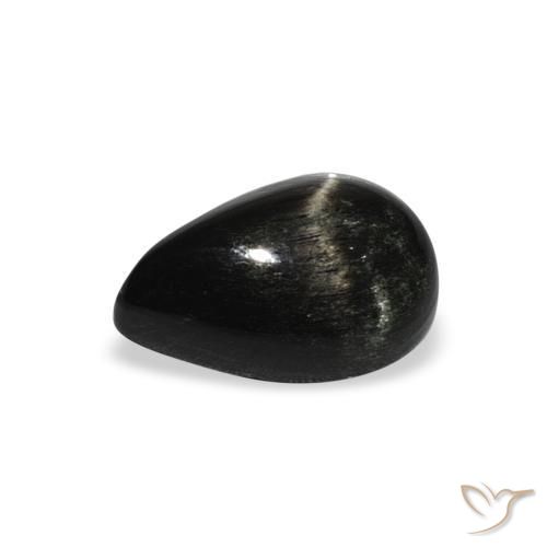 Stella Diopside Nero naturale da 2.46 ct, Forma a pera, Opaco