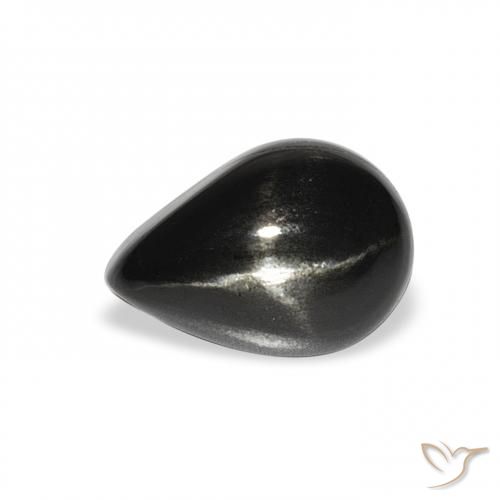 2.91ct Naturale Nero Stella Diopside, Forma a pera, Opaco