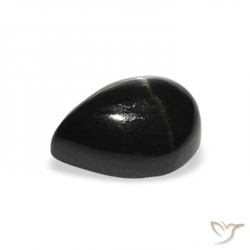 Stella Diopside Nero naturale da 2.91 ct, Forma a pera, Opaco