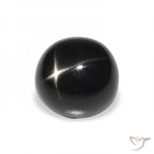 Stella Diopside Nero naturale da 3.46 ct, Rotondo, Opaco