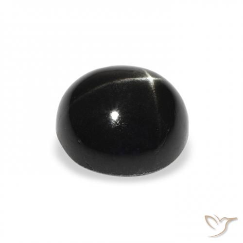 Stella Diopside Nero naturale da 3.46 ct, Rotondo, Opaco