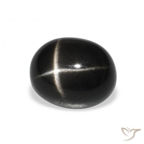 Stella Diopside Nero naturale da 5.56 ct, Ovale, Opaco