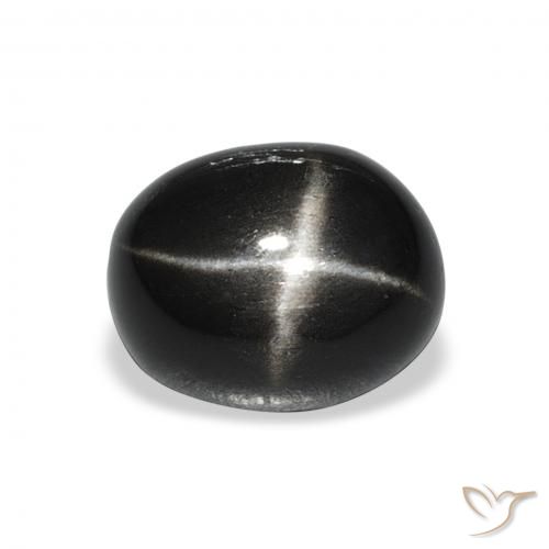 4.92ct Naturale Nero Stella Diopside, Ovale, Opaco