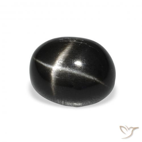 Stella Diopside Nero naturale da 4.92 ct, Ovale, Opaco