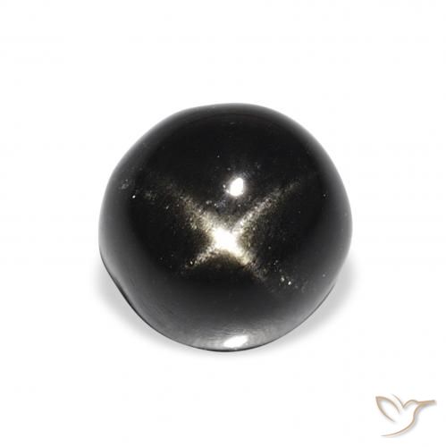 3.48ct Naturale Nero Stella Diopside, Rotondo, Opaco