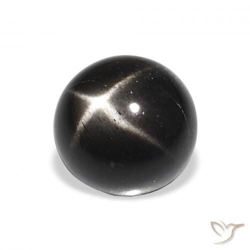 Stella Diopside Nero naturale da 4.14 ct, Rotondo, Opaco