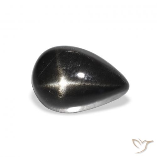 2.44ct Naturale Nero Stella Diopside, Forma a pera, Opaco