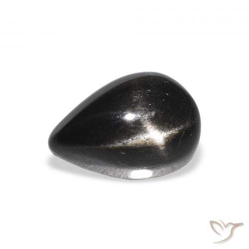 Stella Diopside Nero naturale da 2.44 ct, Forma a pera, Opaco